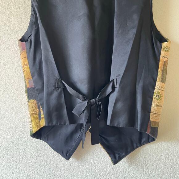 Vintage‎ wine bottle pattern tapestry vest size medium - Picture 4 of 6